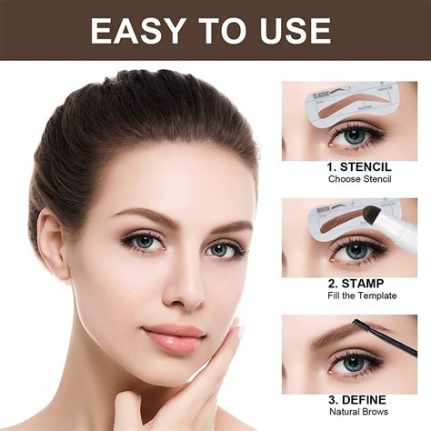 Vegan Eyebrow Stamp Stencil Kit Long Lasting Waterproof Pomade