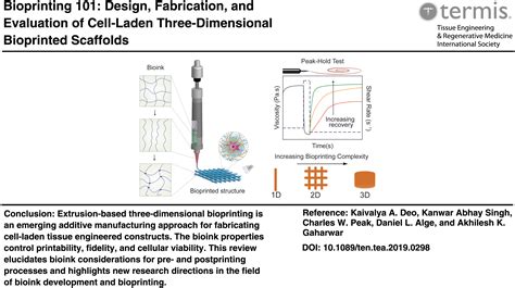 Bioprinting 101 Design Fabrication And Evaluation Of Cell Laden 3d Bioprinted Scaffolds