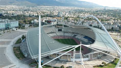 Iconic Aerial View Over The Olympic Stadium Oaka In Athens Greece