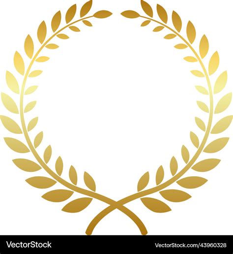 Golden award decorative frame laurel leaf Vector Image