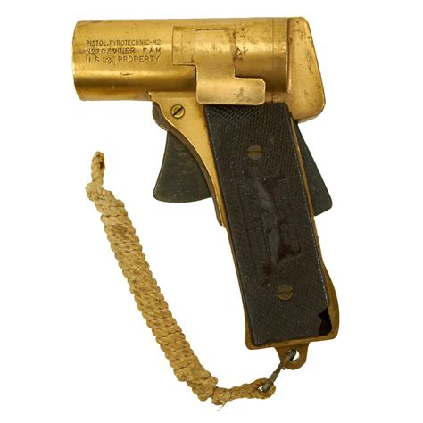 Original Us Wwii Brass M2 Pyrotechnic Pistol By International Flare