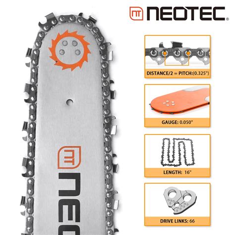 Neo Tec 3 Pack 16 Inch Chain Saw Chain 0 050 Gauge 0 325 Pitch 66 Drive Links