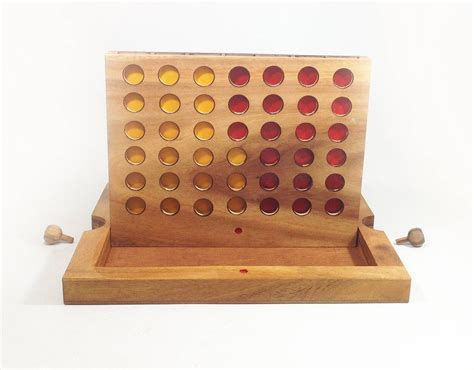 Connect Four Wooden Connect 4 Game Game Board Wooden Game Etsy