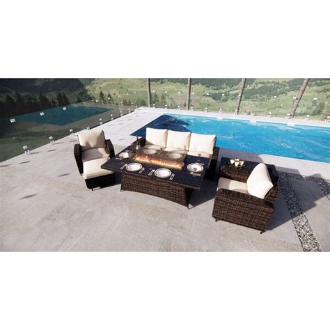 Wildon Home Glenover 5 Person Rectangular Outdoor Dining Set With