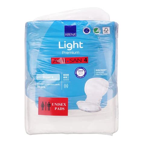 Purchase Abena Light Premium Abri San 4 Bladder Protection Super 4 Pads, For Men & Women, 30 ...