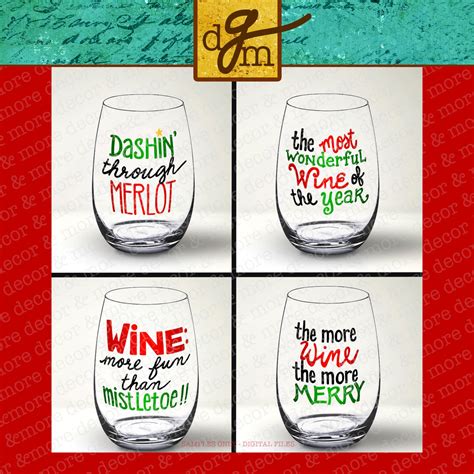 Christmas Wine Glass SVG File Mega Bundle 26 Funny Christmas Etsy