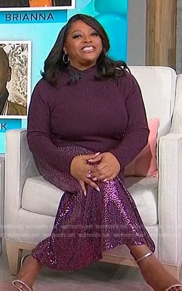 Wornontv Sherris Purple Metallic Skirt On Sherri Sherri Shepherd Clothes And Wardrobe From Tv