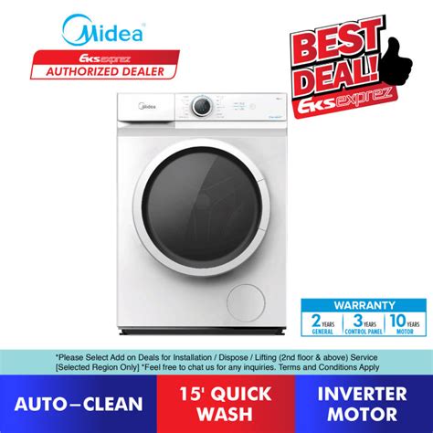 Midea Front Load Inverter Washing Machine Mf100w75 75kg Mf100w85