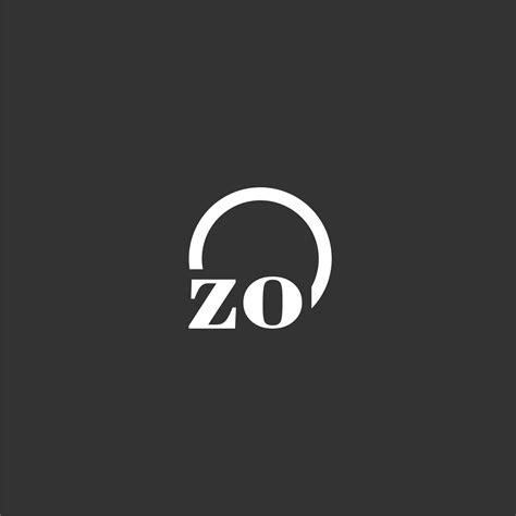 ZO Initial Monogram Logo With Creative Circle Line Design 18864807