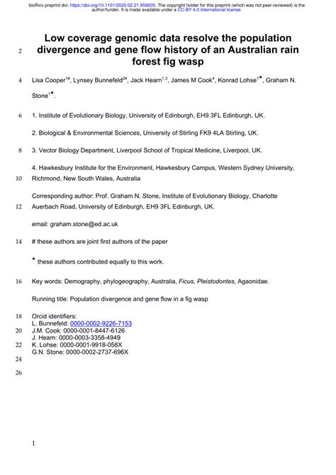 Pdf Low Coverage Genomic Data Resolve The Population Divergence And