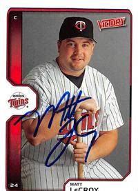 Matt Lecroy Autographed Baseball Card Minnesota Twins Upper Deck