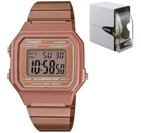 Reloj Casio Retro B650 Acero Rosa Cronometro Sumergible 50m 1 699 En