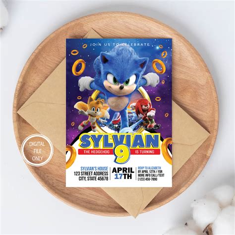 Personalized File Sonic Birthday Invitation | Sonic Invitation | Sonic