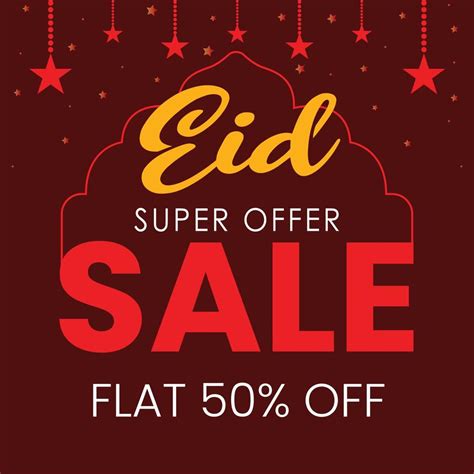 Super Sale Offer Eid Sale Poster Template Design Vector Art