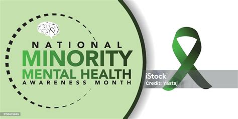 Minority Mental Health Awareness Month Vector Web Banner For Social Media Poster Card Flyer Text