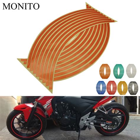 Hot Motorcycle Wheel Sticker Motocross Reflective Decals Rim Tape