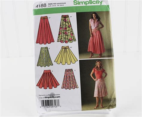 Simplicity Gored Skirt Pattern Uncut Sewing Pattern