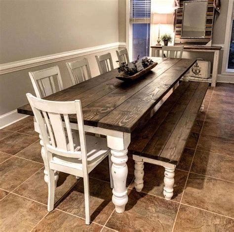 Farmhouse Dining Table With Chunky Legs Etsy Farmhouse Dining Room