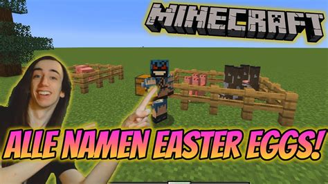 Minecraft Alle Easter Egg Namen Minecraft Kurztipps Youtube