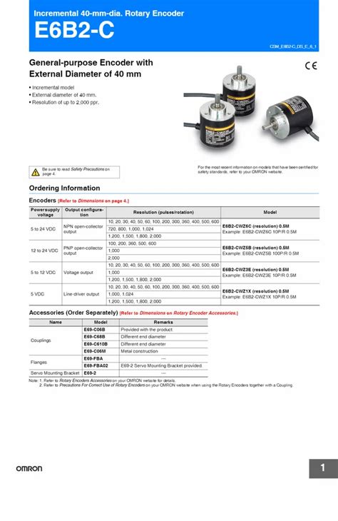 Black E6B2 CWZ6C 2000 P R OMRON Rotary Encoders For Industrial At