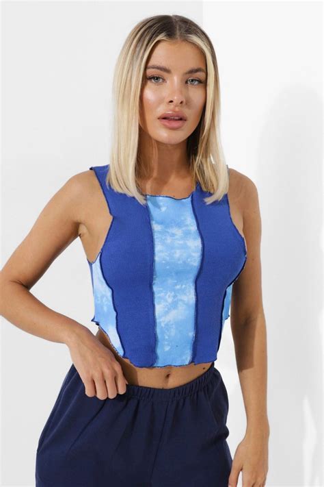 Womens Tie Dye Exposed Seam Crop Top Boohoo Uk