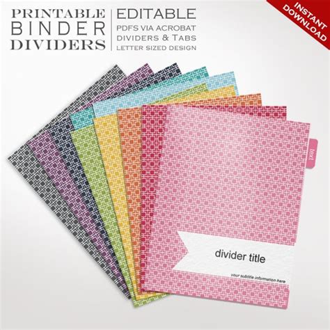 Binder Dividers Printable