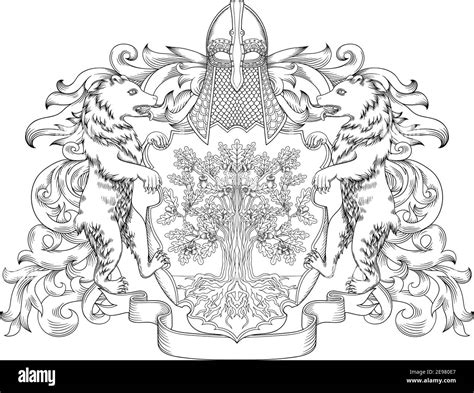 Imperial Coat Of Arms Heraldic Royal Emblem Shield With Crown And Laurel Wreath Stock Vector