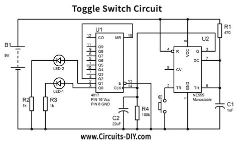 Toggle Switch Circuit with 4017 IC