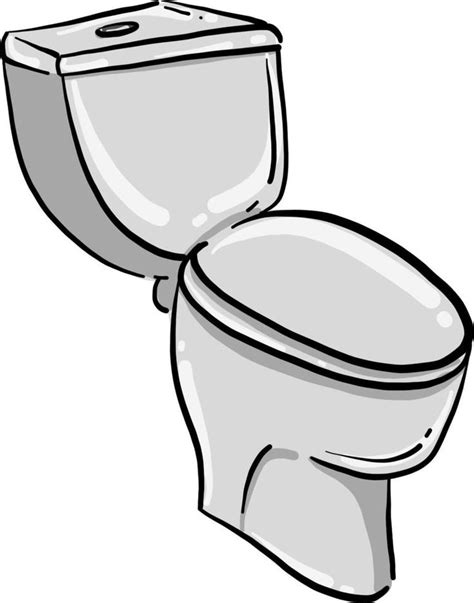 White Toilet Bowl Vector Illustration On White Background