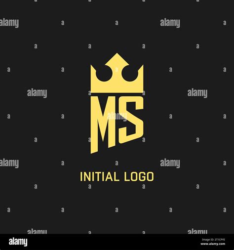 Monogram MS Logo Shield Crown Shape Elegant And Luxury Initial Logo