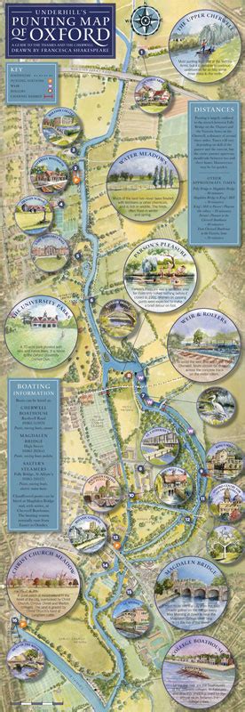 Punting Map of Oxford - Underhill's Maps - Punting Map of Oxford