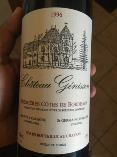 Château Genisson Premieres Côtes de Bordeaux Rouge Vivino España