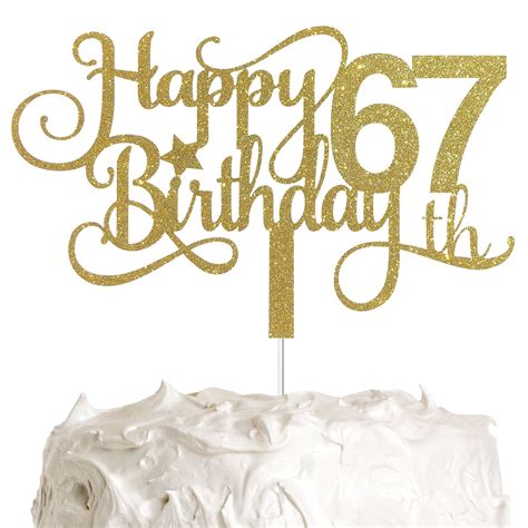 ALPHA K GG 67th Birthday Cake Topper Happy 67th Birthday Cake Etsy