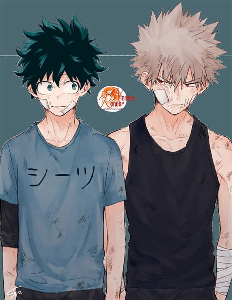 Katsuki Bakugo And Izuku Midoriya Anime Render By Nanavichan Bakugo X