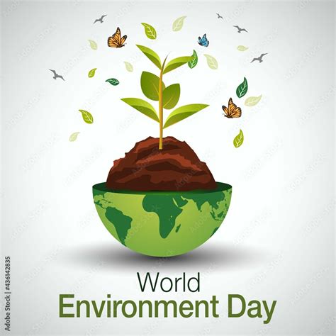 World Environment Day Poster Global Earth And Green Tree Butterflies