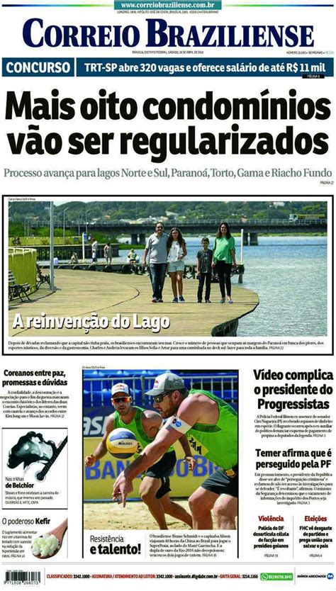 Confira A Capa Do Jornal Correio Braziliense Do Dia