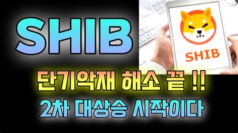 시바이누 코인 단기악재 해소 끝 2차 대상승 시작입니다 Youtube