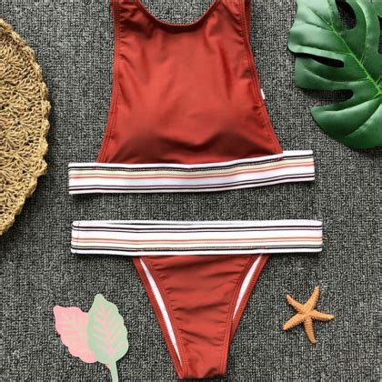 Burst Striped Braided Bikini Girl On Luulla