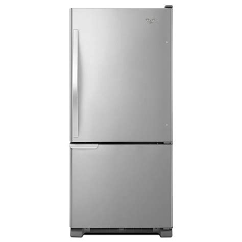 Shop Whirlpool 187 Cu Ft Bottom Freezer Refrigerator Stainless Steel Energy Star At