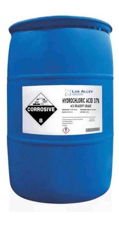 Hydrochloric Acid 37 Solution Acs Reagent Grade 55 Gallon