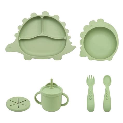 Assiette Plateau Repas Ywei Kawaii Vert Plastique Cdiscount