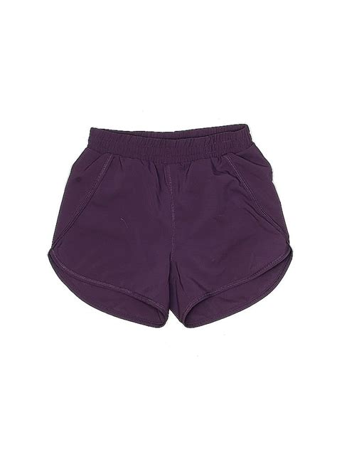 All In Motion Polyester Color Block Solid Purple Athletic Shorts