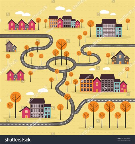 cartoon map of a city 1