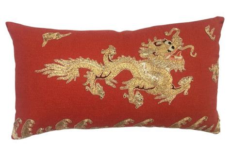 Chinese Dragon Boudoir Pillow Metallic Throw Pillow Boudoir Pillow