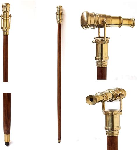 Amazon Vintage Telescope Wooden Walking Cane Authentic Wooden