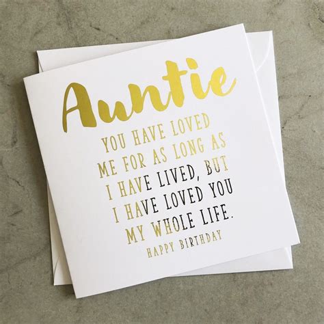 Auntie Poem Birthday Card Birthday Card For Your Auntie Etsy Ireland