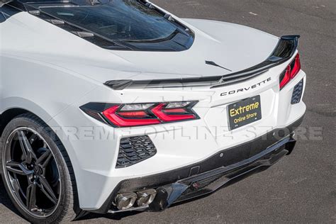 2020 2024 C8 Corvette Z06 Visible Rear Ducktail Spoiler Primed Black