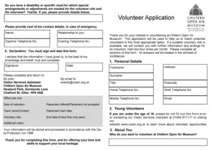 Fillable Online Coam Org Volunteer Application Chiltern Open Air