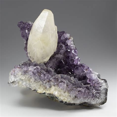 Calcite With Quartz Var Amethyst Minerals For Sale