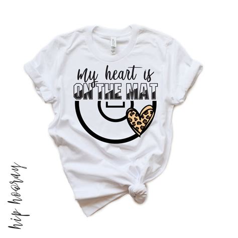 Wrestling Svg Png Sublimation Print My Heart Is On The Mat Mom Etsy